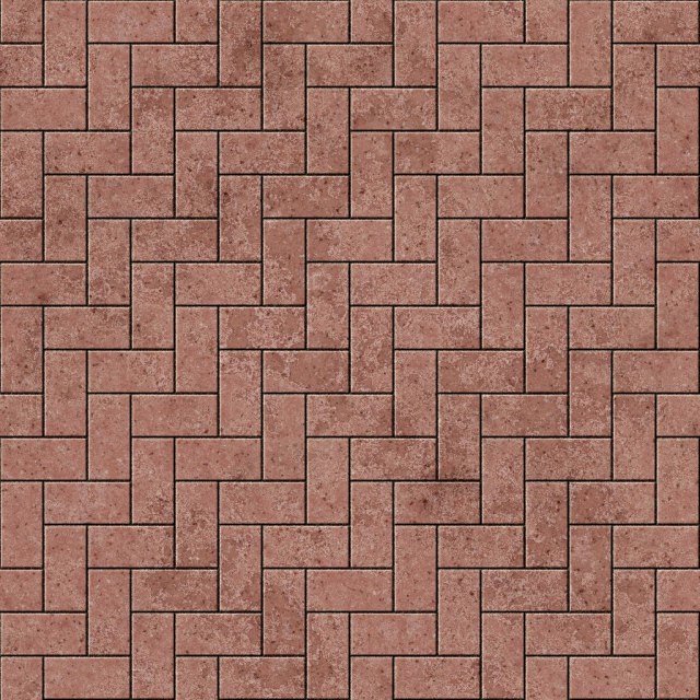 Colour map of Red Brick Texture in Herringbone Pattern