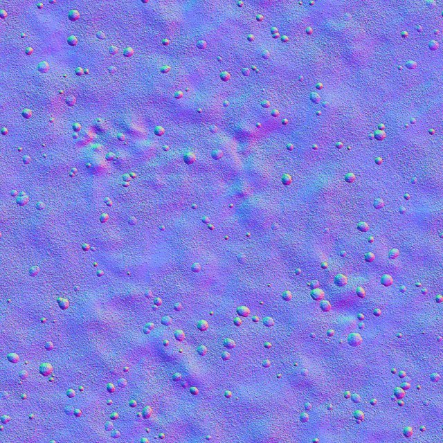 Normal map of Wet Muddy Ground Texture with Rocks and Stones